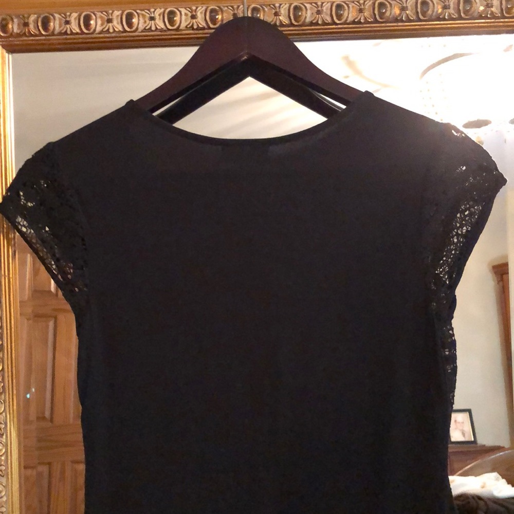 THE LIMITED NWOT BLACK CROCHET CAP SS SHIRT XS - Picture 5 of 14